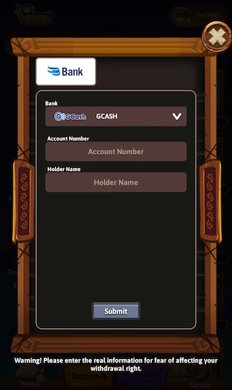 🏷Step 3: Enter the account number and holder name.